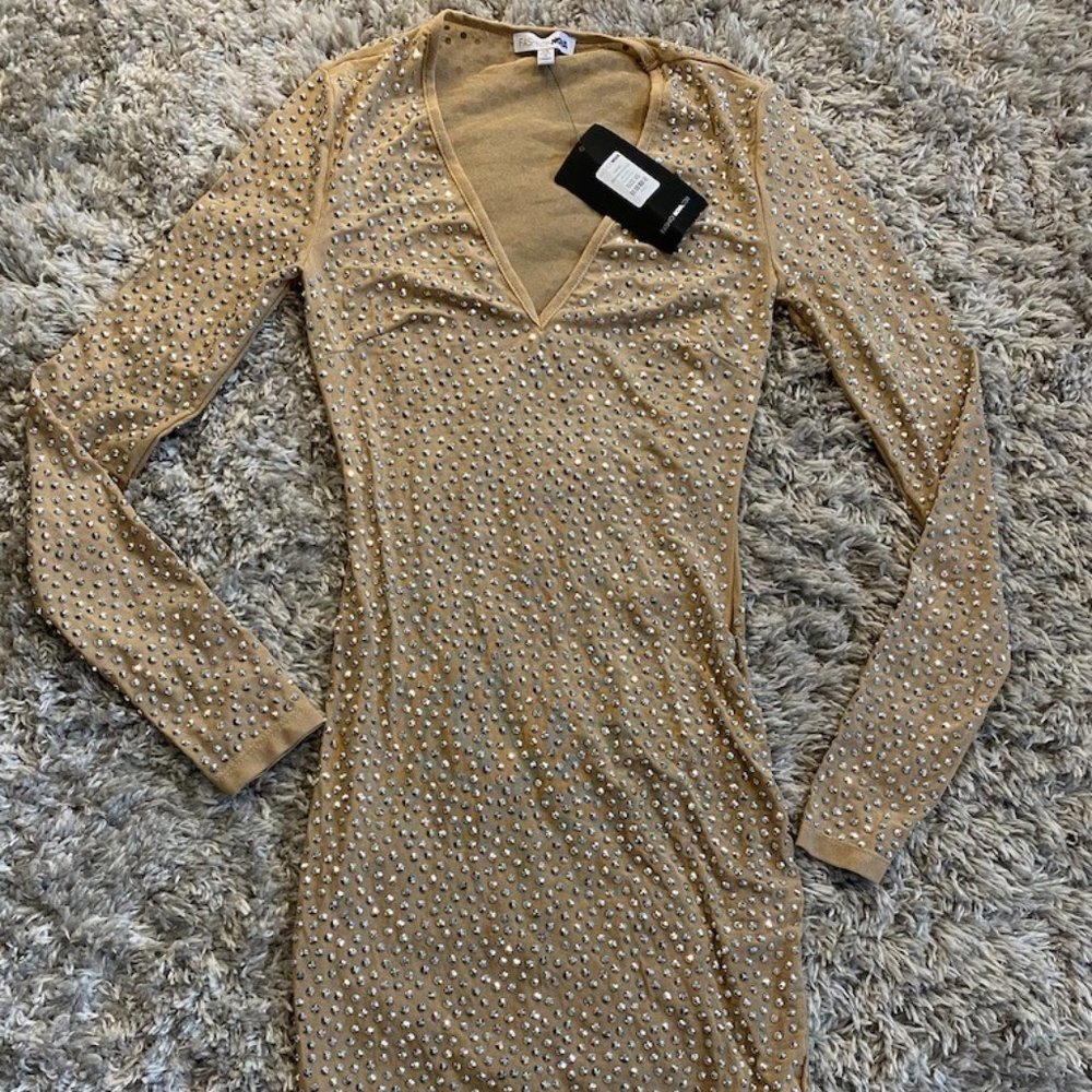 Sheer Dress With Crystal Embellishment